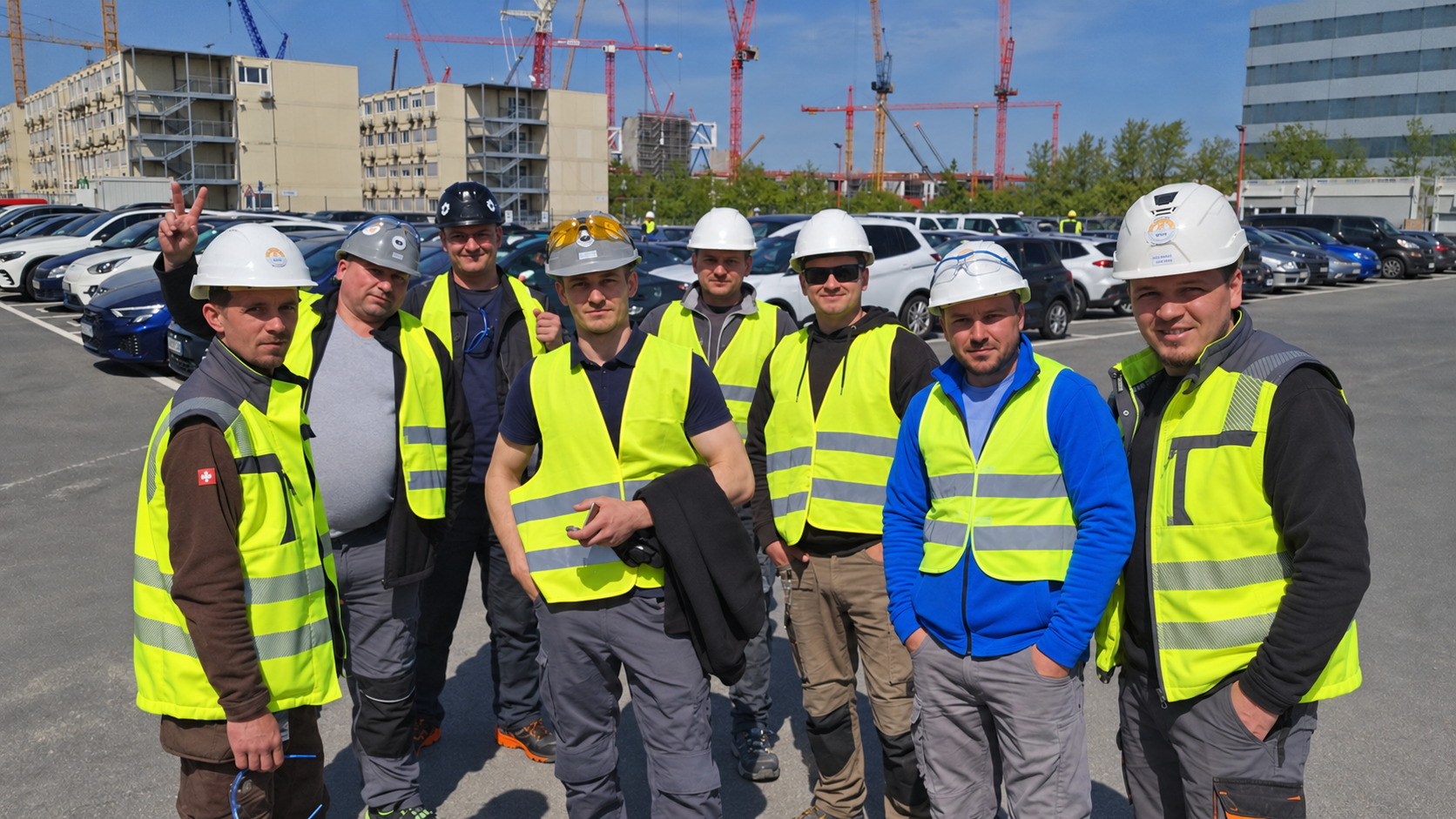 Ein Teil des BARJ BAU-Teams auf der Baustelle